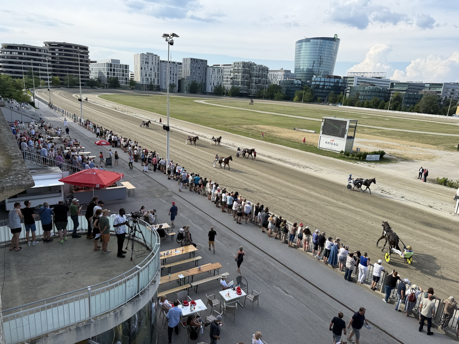 Krieau Derby racecourse and spectators from the grandstand