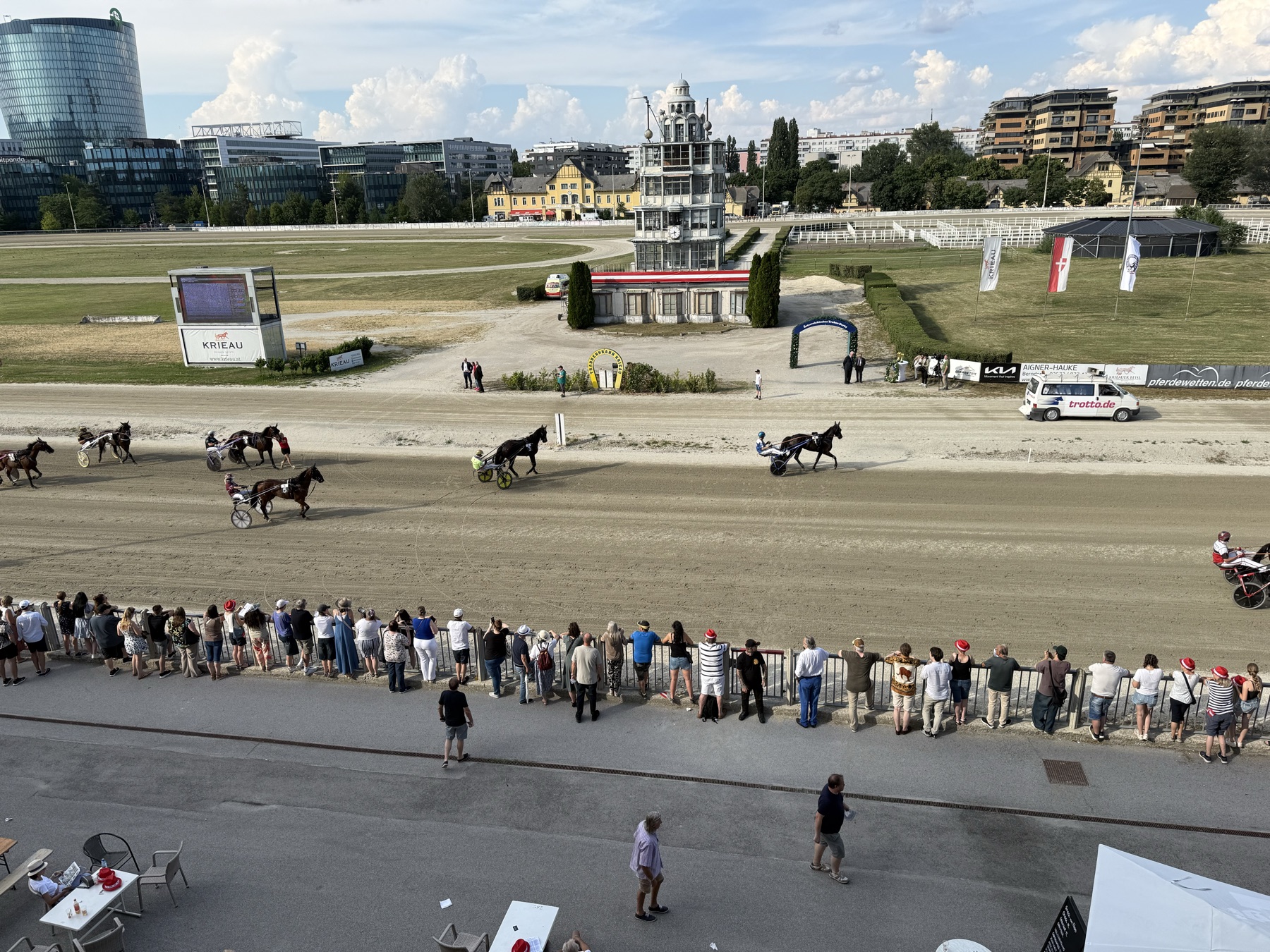 Krieau Derby racecourse and crowd during a race